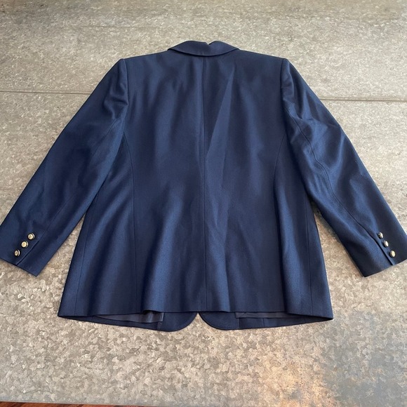 Vintage Pendleton Womens Blazer Jacket Sz 14 Wool Sport Coat USA Navy Blue Gold - Picture 11 of 16